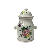 Vintage Ethan Allen Made in Italy Floral Rose Ginger Jar Canister 10.5&quot;H x 6.5&quot;W - £21.78 GBP