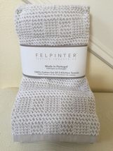 Felpinter Textile Portugal 3pcs Set Kitchen Towels Taupe White Cotton Em... - $48.99