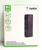 Belkin 4-Port Super Speed USB3.0 Hub - Black #102 - £37.77 GBP