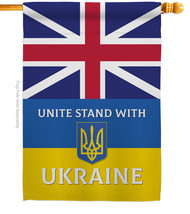 Uk Stand With Ukraine House Flag Cause 28 X40 Double-Sided Banner - £30.01 GBP