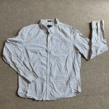 J Crew Slim Fit Button Down Dress Shirt Mens SIze XL White Plaid 100% Cotton - £19.47 GBP