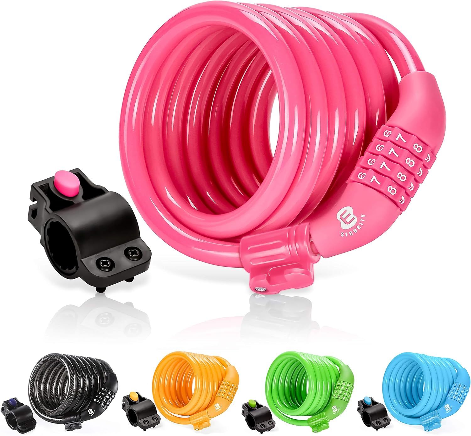 Bicycle Lock With Mounting Bracket, Resettable Combination Lock, Electro... - $32.96