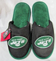 NFL New York Jets Mesh Slide Slippers Striped Sole Size M by FOCO - £22.49 GBP