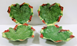 New in Box Set of Four Bordallo Pinheiro Footed Grape Leaf Bowls - $127.71