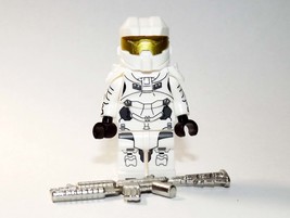 Gift Minifigure Halo Spartan Soldier White Video Game Fast Ship - £4.75 GBP