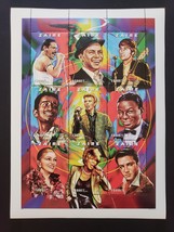 Freddie Mercury, Frank Sinatra, John Lennon, Madonna Elvis, Zaire 9 stamp sheet - £19.94 GBP