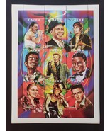 Freddie Mercury, Frank Sinatra, John Lennon, Madonna Elvis, Zaire 9 stam... - £19.73 GBP