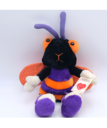 Vtg HugFun Bee Plush Purple Orange with Tag 12&quot; Stuffed Animal - £19.43 GBP