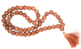 Glittering Sunstone Mala - 54+1 Beads - 12 mm - $2,826.53 MXN