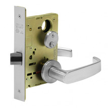 Mortise Privacy Latch Trim Only with L Lever &amp; LN Rose, Satin Chrome - $386.75