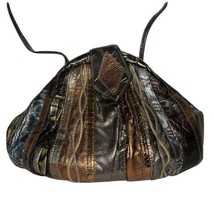SAMIR Vintage Handbag Gold Bronze Leather Shoulder Bag - £55.32 GBP