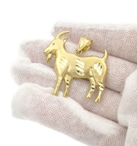 10k Yellow Gold Goat Pendant Charm 4.2g - £245.07 GBP