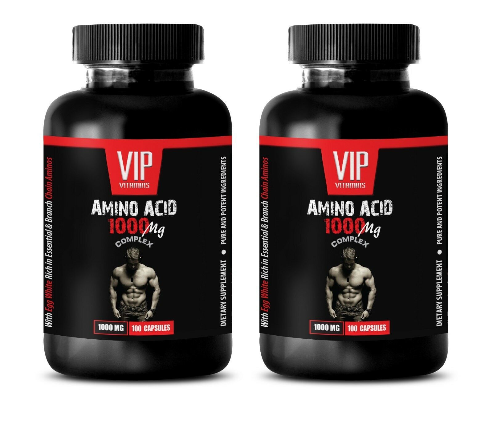 Primary image for post workout recovery - AMINO ACID 1000mg - with Egg Whites and BCAAs 2 Bottles