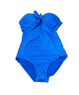 Spanx Bandeau Push Up Padded One Piece Swimsuit Electric Blue Polka Dot ... - $74.25