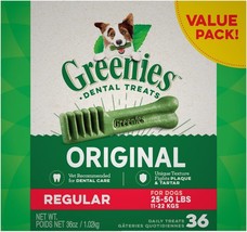 Greenies Regular Dental Dog Treats 36 count - $149.64