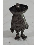 Vintage Sterling Silver Brooch Pin 925 Mexico Folk Sombrero Man Poncho S... - $1,088.72 MXN