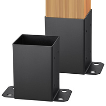VEVOR Post Base 2pcs, Inner Size 3.6"x3.6" Post Base Brackets, Matte Black - $20.99