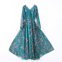 Summer Floral Chiffon Dress Women Custom Plus Size Loose Fitting Flower Dress image 9