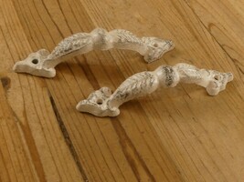 2 Cast Iron Handles Barn Gate Pulls Door 5 3/4&quot; Drawer Pulls Distressed ... - $15.99
