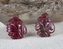 Natural Multi Pink Tourmaline Carved 14.28 Carats Gemstone For Earring Pendant - £149.26 GBP