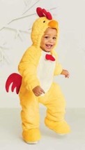 Chicken 1 Pc Yellow Hooded Plush Jumpsuit Unisex Halloween Costume-size 0-6 mths - £11.08 GBP