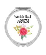 World&#39;s Best Lady Boss : Gift Compact Mirror Work Job Cute Flower Christ... - £10.44 GBP