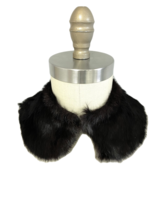 Black Vintage Fur Collar Lined Princess Rabbit 1950s - $23.76