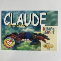 CLAUDE the crab - TY Beanie Babies BBOC Card - Series 1 - £2.00 GBP