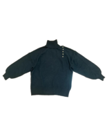 new Black High Neck Sweater Button Shoulder women&#39;s szS Loose Fit Oversi... - €20,22 EUR