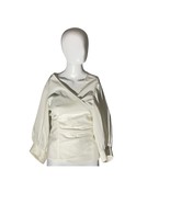 MD Woman L Cream Wrap Blouse Puff Sleeve  - $346.38 MXN
