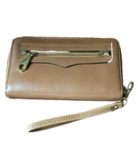 Rebecca Minkoff Regan Universal iPhone Plus &amp; Max Brown Leather Wristlet... - $19.80