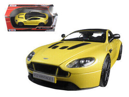 Aston Martin Vantage S V12 Yellow 1/24 Diecast Car Motormax - £28.93 GBP