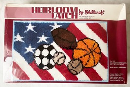 Shillcraft Heirloom Latch Hook Kit All American Sports 18 x 30 Rug-Wall ... - $66.45