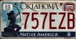 Vintage 2017 Oklahoma Native America License Plate shf - £20.02 GBP