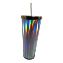 Starbucks Retired 2015 Rainbow Iridescent Foil Cold Cup 24 oz Tumbler Go... - £110.02 GBP