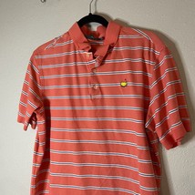 Masters Polo Mens Extra Large Pink Striped Logo Collection Augusta Preppy Cotton - £10.72 GBP