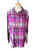Alpine Design Pink Plaid Cotton Blend Long Sleeve Flannel Shirt Men’s Medium - £23.37 GBP