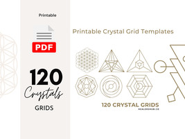 120 Printable Crystal Grids Templets , 120 Sacred Geometry Templets , PDF - $10.00