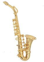 Dollhouse Miniature -  Brass Saxophone, Sax - Musical Instrument 3 3/8&quot; ... - £23.16 GBP