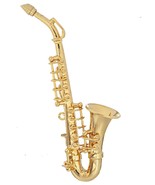 Dollhouse Miniature -  Brass Saxophone, Sax - Musical Instrument 3 3/8&quot; ... - £22.70 GBP