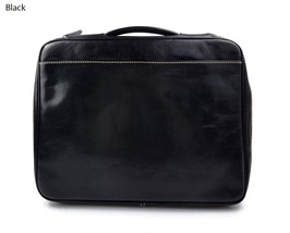 Leather folder document file folder A4 leather zipped folder bag black - £133.90 GBP