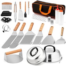 24Pcs Griddle Accessories Kit, Stainless Steel Spatula Tools For Teppanyaki Flat - £57.54 GBP