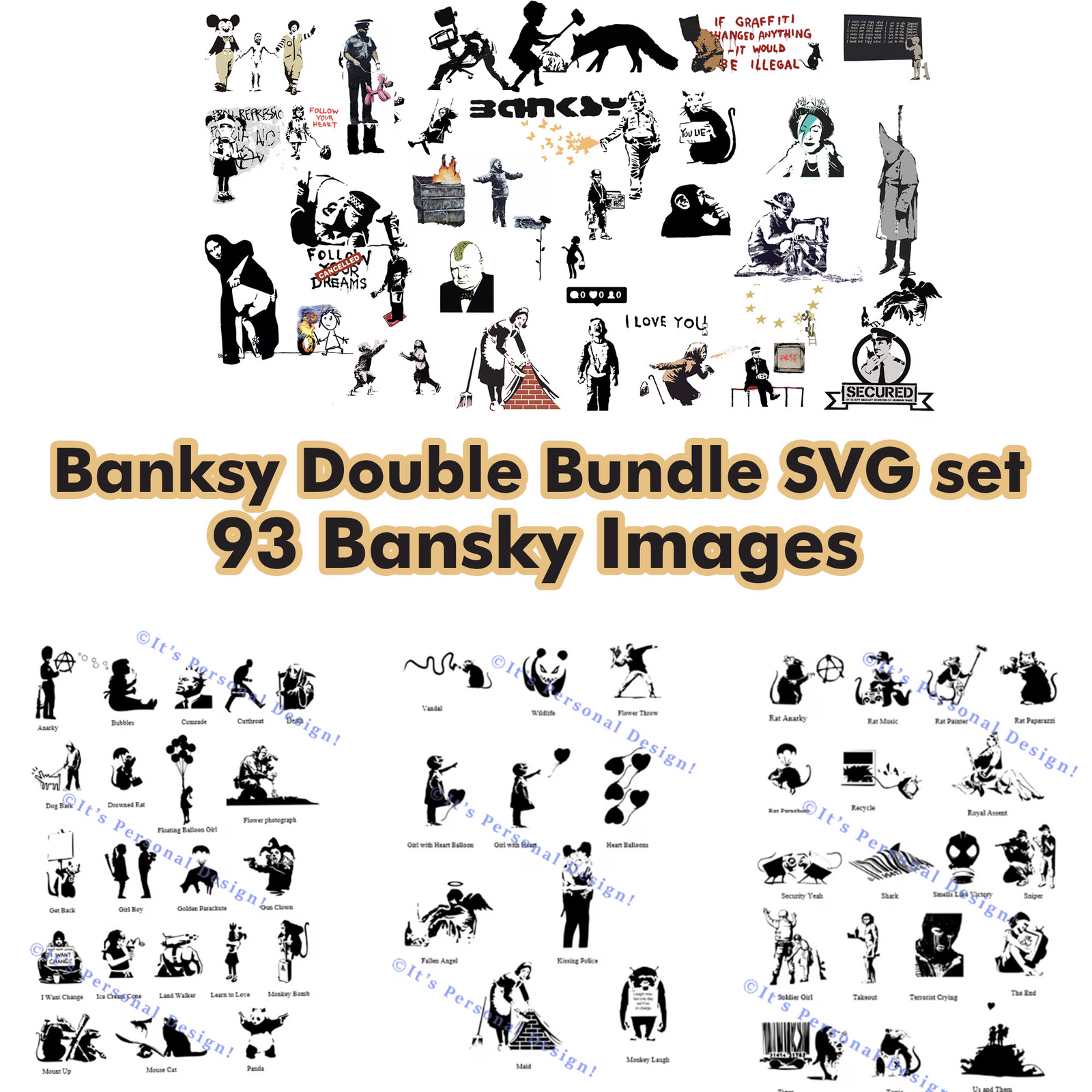Bansky Double Bundle svg Set - $8.00