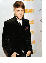 Justin Bieber teen magazine pinup clipping Japan dressed up black suit  - $3.50