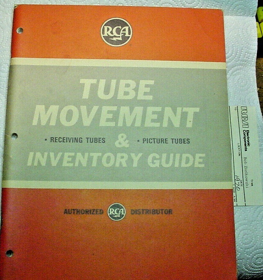 1970&#39;s RCA Tube Movement Record Inventory Guide Book fr Tube Dealers - $8.66