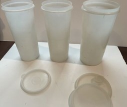 Vintage Tupperware Handolier Clear Canisters and Lids 262-6 733-3 261-11 563-1 - $12.99