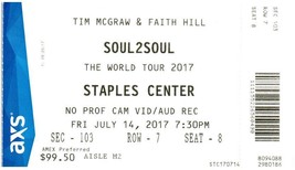Tim McGraw Faith Hill Concert Ticket Stub July 14 2017 Los Angeles California - £11.84 GBP