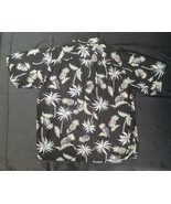 Vintage REYN SPOONER Hawaiin Black Multi-Color Palms Pineapples Men&#39;s Sh... - $28.00