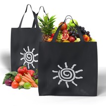100 ct Polypropylene Grocery Tote Bag Black Shopping Bags Large/Wide - £182.63 GBP+