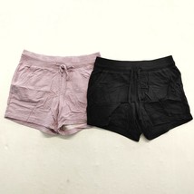 32° Cool Women&#39;s 2 Pack Pull On Shorts Size XS Black Pink Cotton Blend  - £7.62 GBP